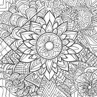 Islamic Geometric Patterns Coloring Page 2531-2068