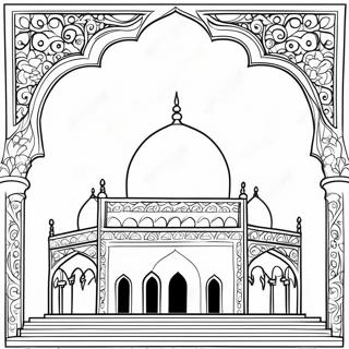 Beautiful Mosque Silhouette Coloring Page 2532-2073