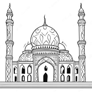 Beautiful Mosque Silhouette Coloring Page 2532-2076