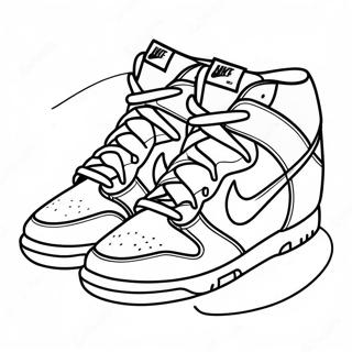 Colorful Nike Dunks Sneakers Coloring Page 25342-20358