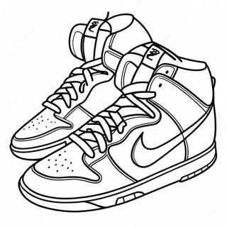 Colorful Nike Dunks Sneakers Coloring Page 25342-20359