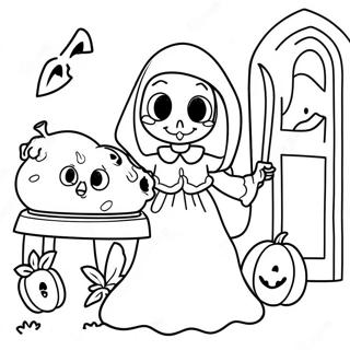 Spooky Ghouliana In A Haunted House Coloring Page 25362-20373