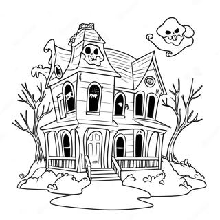 Spooky Ghouliana In A Haunted House Coloring Page 25362-20375