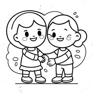 Happy Kids Handwashing Coloring Page 25372-20395