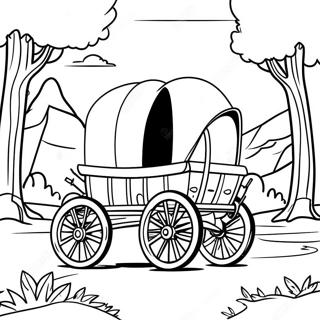 Covered Wagon Pioneer Coloring Page 25382-20382