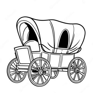 Covered Wagon Pioneer Coloring Page 25382-20384