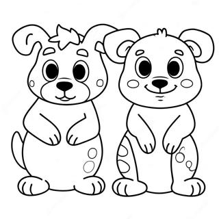 Spot The Difference Fun Animals Coloring Page 25411-20405