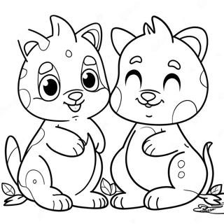 Spot The Difference Fun Animals Coloring Page 25411-20408