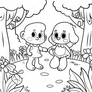 Charming Spot The Difference Garden Scene Coloring Page 25412-20409