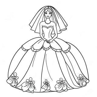 Wedding Barbie Coloring Pages