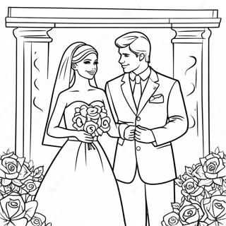 Wedding Barbie Coloring Pages