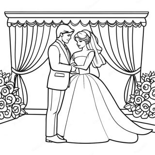 Barbie And Ken Wedding Ceremony Coloring Page 25422-20414