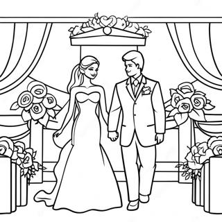 Barbie And Ken Wedding Ceremony Coloring Page 25422-20416