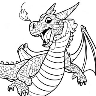 Fire Breathing Dragon Master Coloring Page 25432-20425