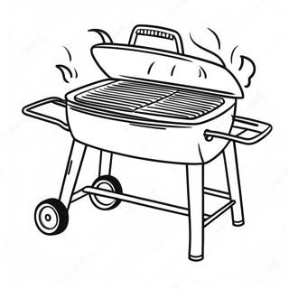 Bbq Grill With Flames Coloring Page 25451-20437