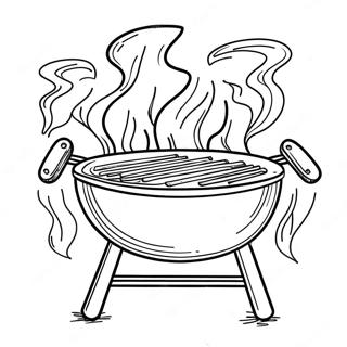 Bbq Grill With Flames Coloring Page 25451-20438