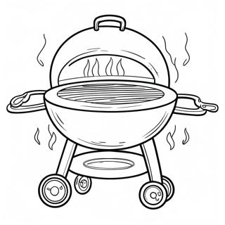 Bbq Grill With Flames Coloring Page 25451-20439