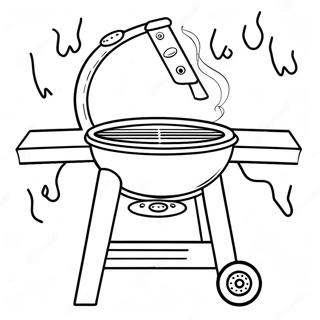 Bbq Grill With Flames Coloring Page 25451-20440