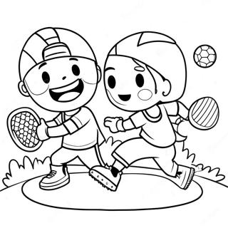 Active Kids Playing Sports Coloring Page 25462-20446