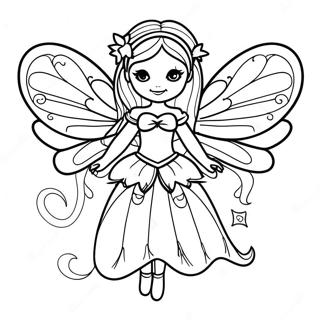 Elegant Gothic Fairy With Wings Coloring Page 25472-20457