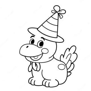 Chica In A Festive Party Hat Coloring Page 25512-20489