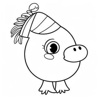 Chica In A Festive Party Hat Coloring Page 25512-20490