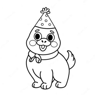 Chica In A Festive Party Hat Coloring Page 25512-20491