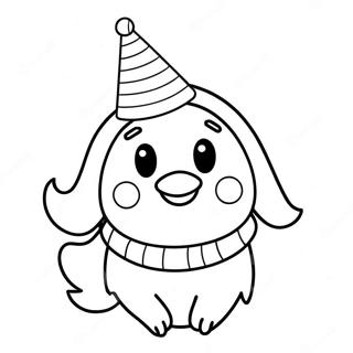 Chica In A Festive Party Hat Coloring Page 25512-20492