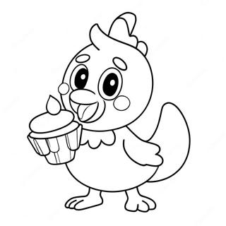 Cute Toy Chica With Cupcake Coloring Page 25522-20496