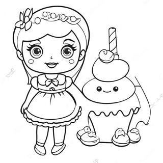 Candylicious Doll With Sweet Treats Coloring Page 25532-20506