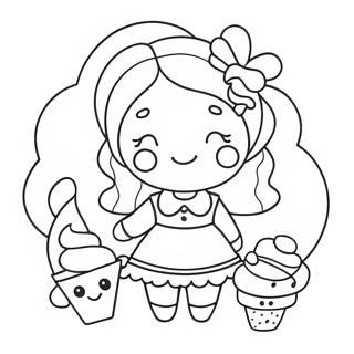 Candylicious Doll With Sweet Treats Coloring Page 25532-20508