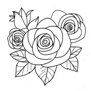 Love Heart Rose Coloring Page 25621-20578