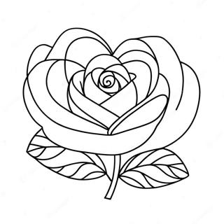 Love Heart Rose Coloring Page 25621-20579