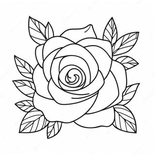 Love Heart Rose Coloring Pages