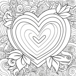 Elegant Love Heart Rose Coloring Page 25622-20576