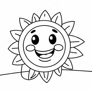 Joyful Smiling Sun Coloring Page 25631-20582