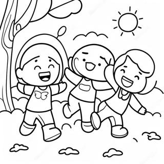 Happy Children Playing Coloring Page 25632-20585