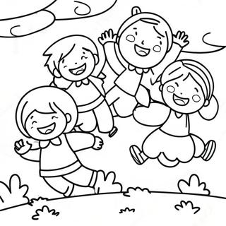 Happy Children Playing Coloring Page 25632-20586