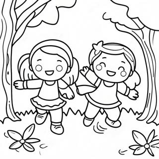 Happy Children Playing Coloring Page 25632-20588