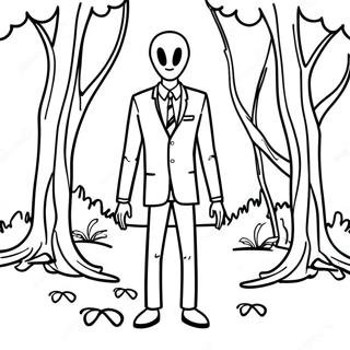 Slenderman In A Dark Forest Coloring Page 25652-20609