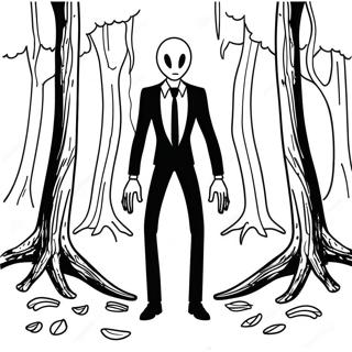 Slenderman In A Dark Forest Coloring Page 25652-20610