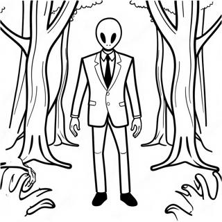 Slenderman In A Dark Forest Coloring Page 25652-20611