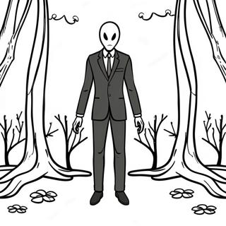 Slenderman In A Dark Forest Coloring Page 25652-20612