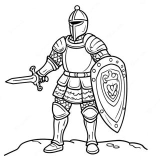 Brave Knight In Armor Coloring Page 25682-20625