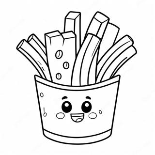 Cute Cartoon Fries Coloring Page 25702-20638