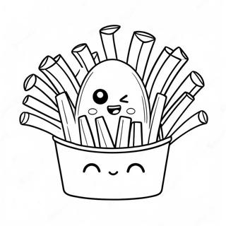 Cute Cartoon Fries Coloring Page 25702-20640