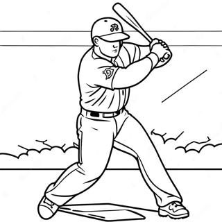 Mike Trout Swinging Bat Coloring Page 25772-20701