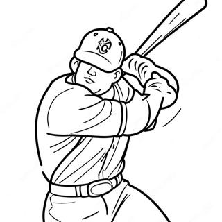 Mike Trout Swinging Bat Coloring Page 25772-20702