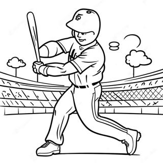 Mike Trout Swinging Bat Coloring Page 25772-20703