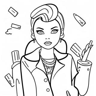 Punk Goth Fashionista Coloring Page 25782-20705